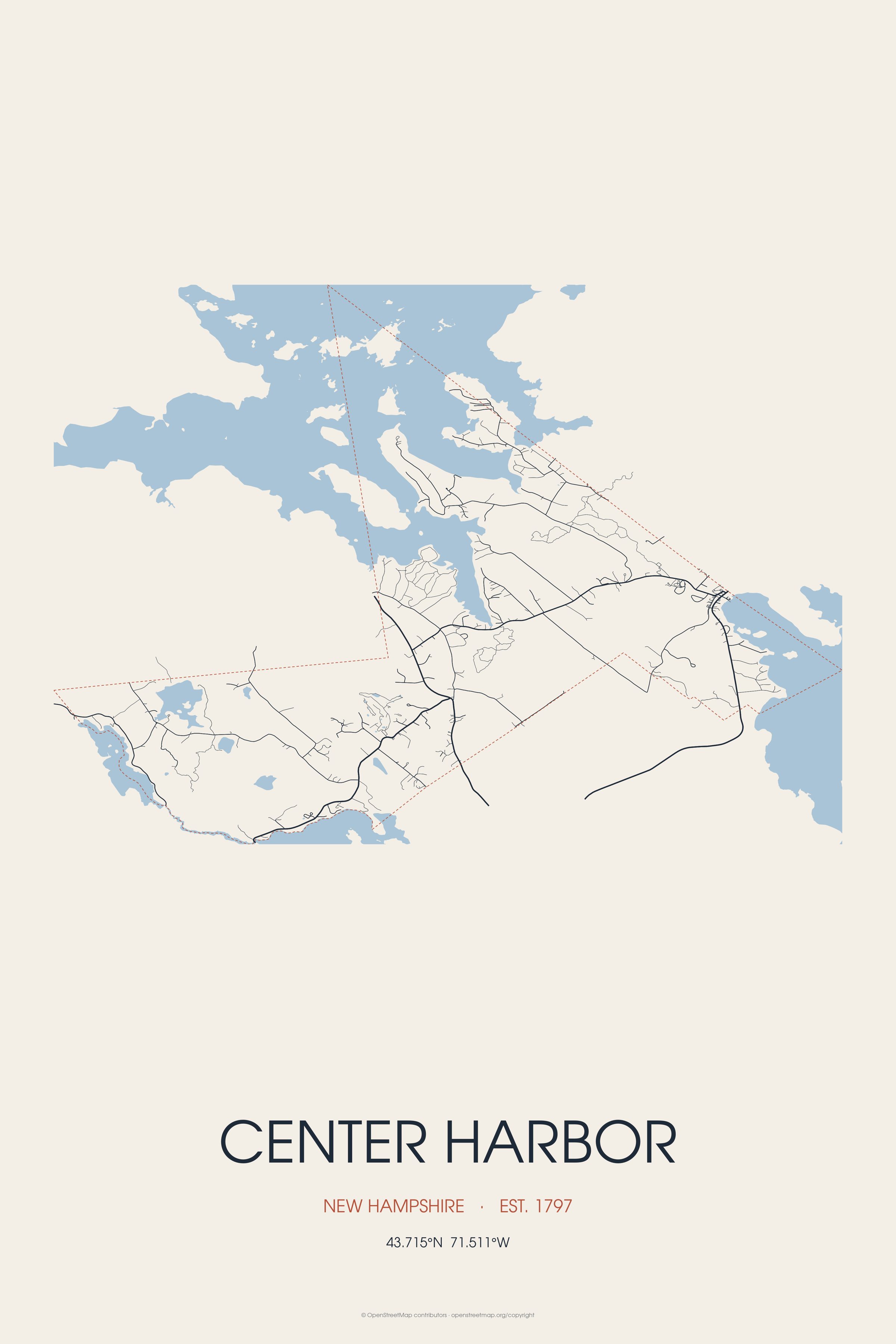 Street map of Center Harbor, New Hampshire
