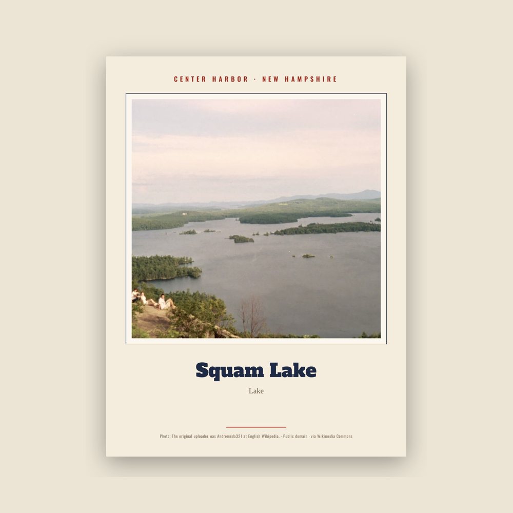 Center Harbor Squam Lake Landmark Print