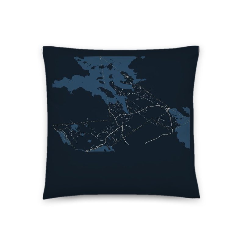 Center Harbor Map Throw Pillow