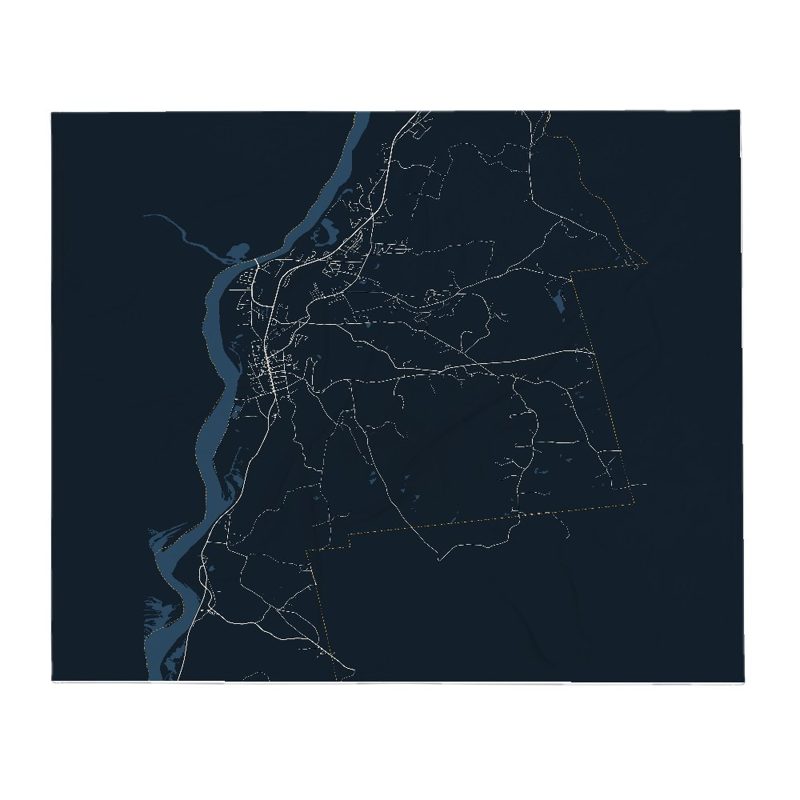 Charlestown Street Map Throw Blanket