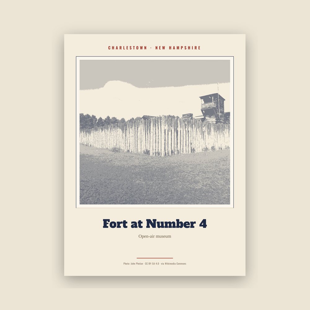 Charlestown Fort at Number 4 Landmark Print