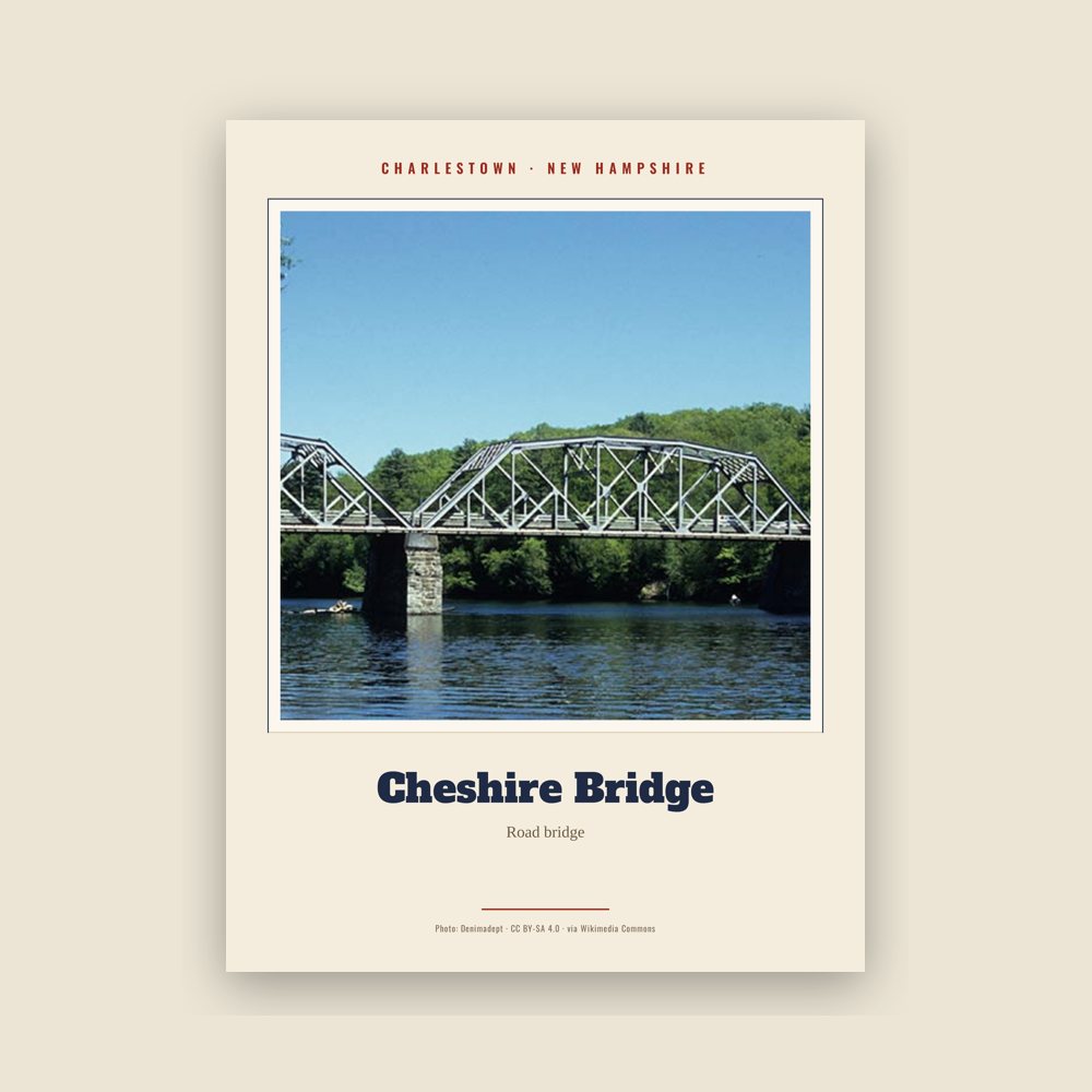 Charlestown Cheshire Bridge Landmark Print