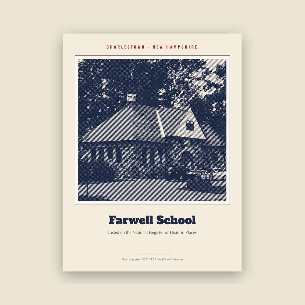 Charlestown Farwell School Landmark Print