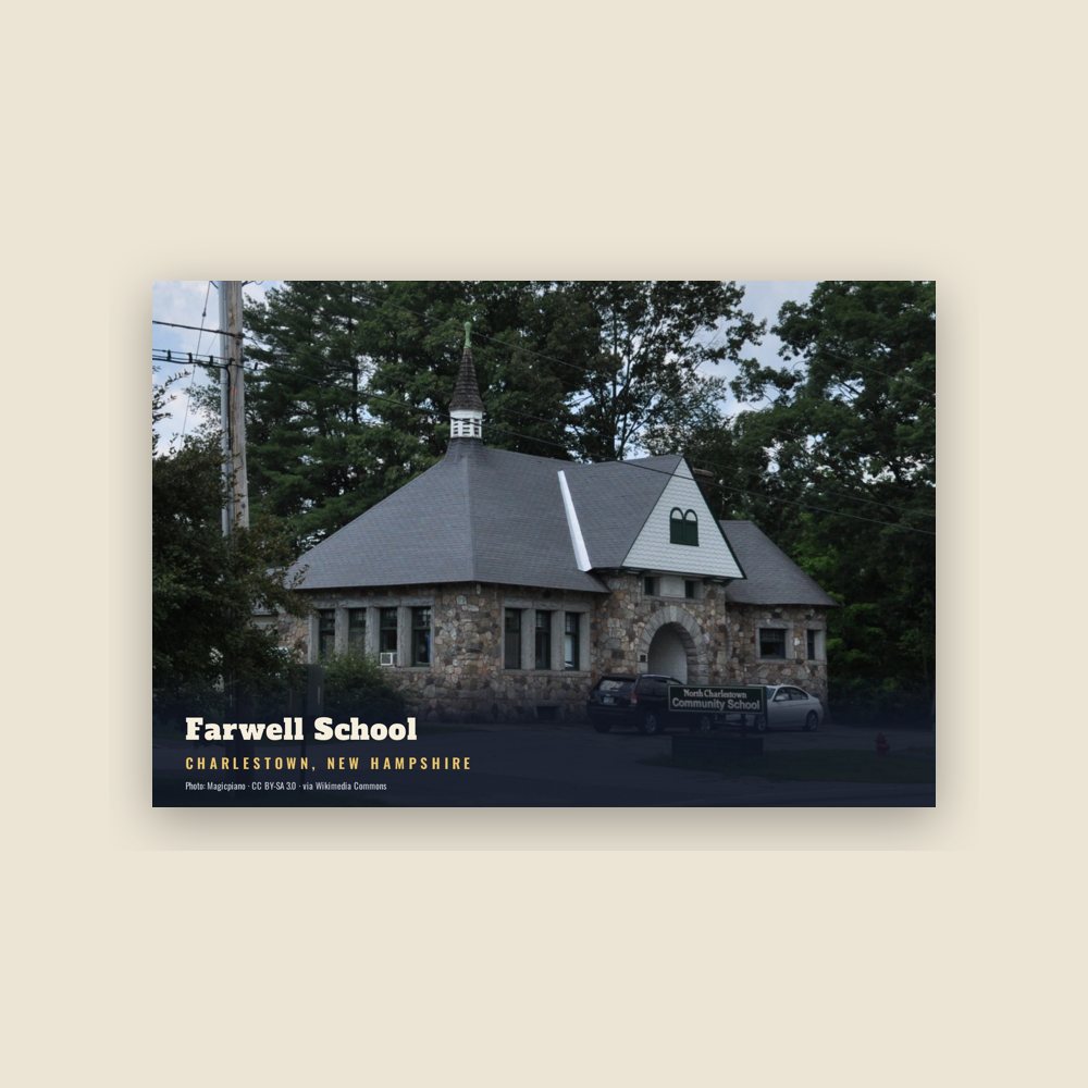 Charlestown Farwell School Postcard