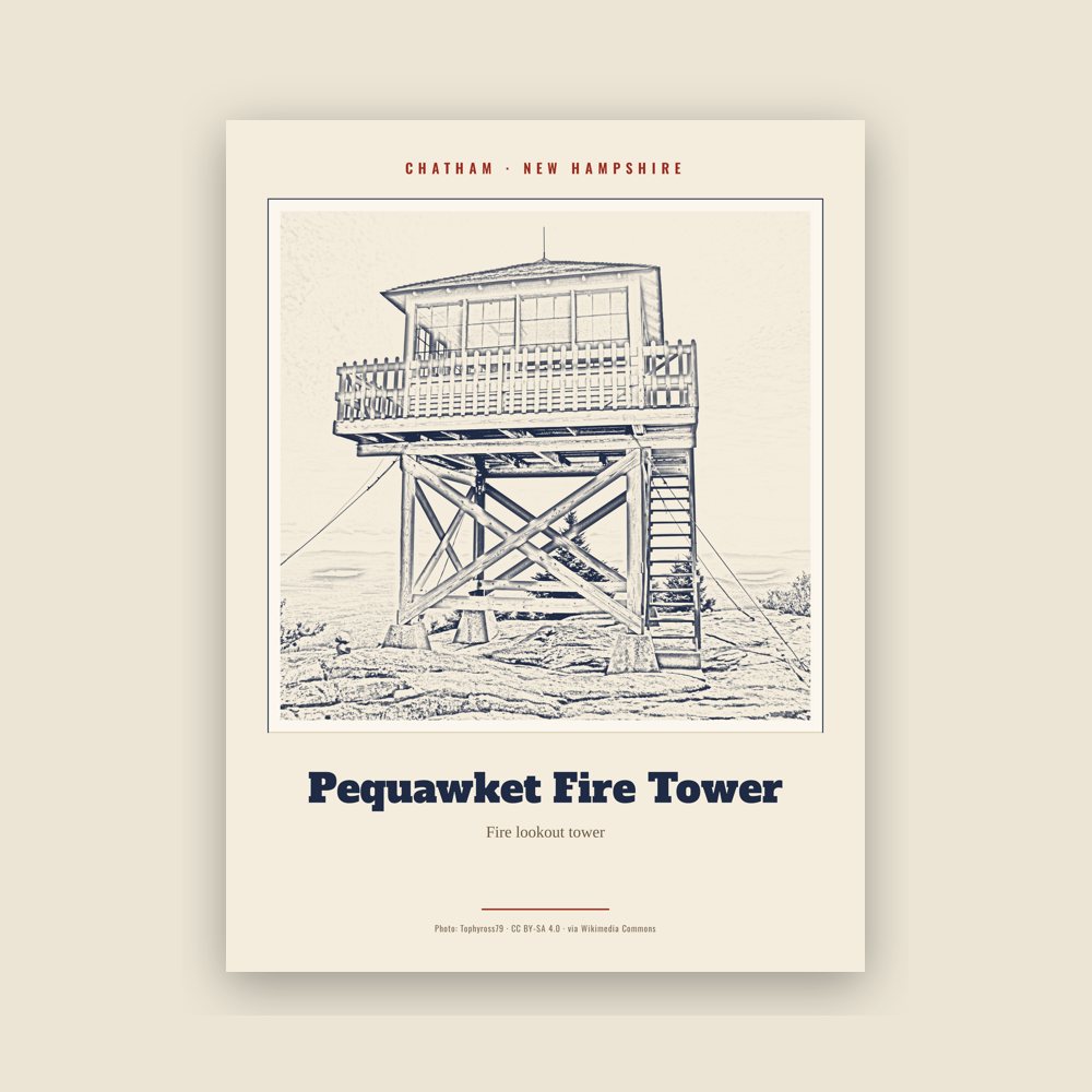 Chatham Pequawket Fire Tower Landmark Print