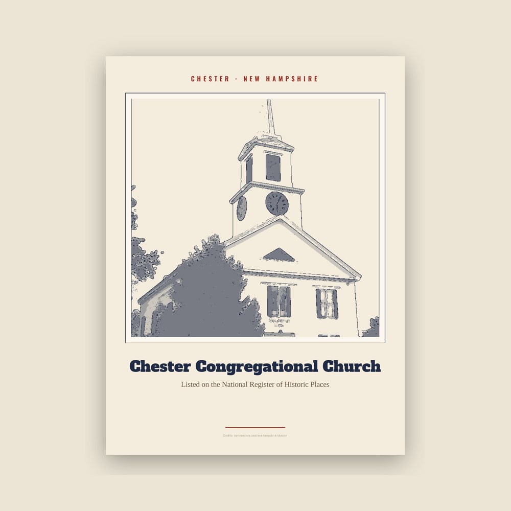 Chester Chester Congregational Church Landmark Print