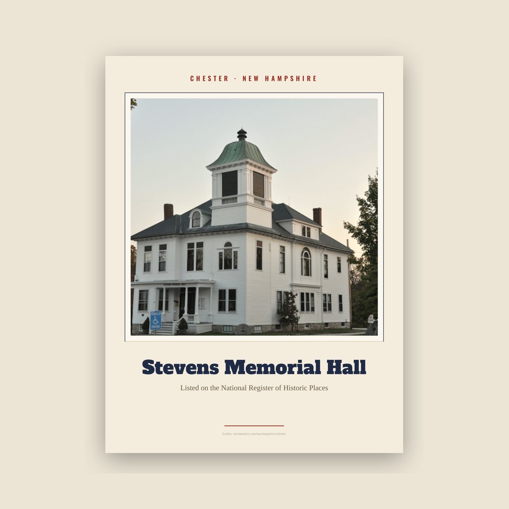 Chester Stevens Memorial Hall Landmark Print