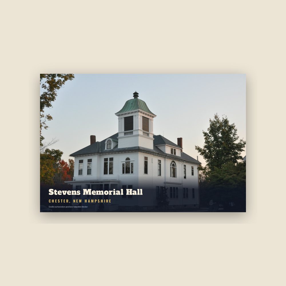 Chester Stevens Memorial Hall Postcard