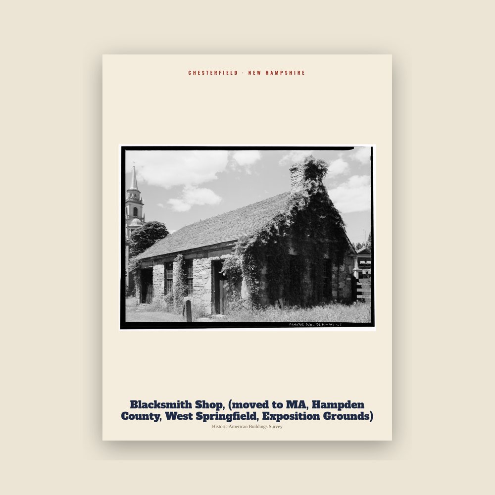 Chesterfield Blacksmith Shop, (moved to MA, Hampden County, West Springfield, Exposition Grounds) Archive Print