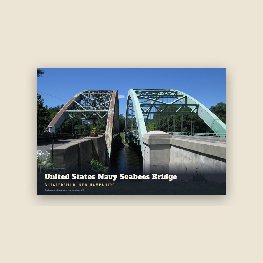 Chesterfield United States Navy Seabees Bridge Postcard