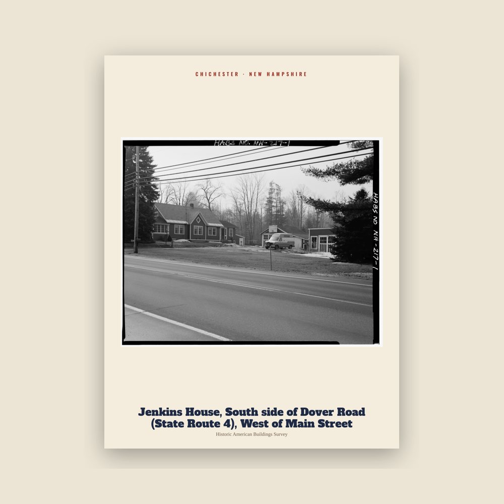 Chichester Jenkins House, South side of Dover Road (State Route 4), West of Main Street Archive Print