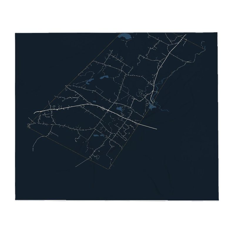 Chichester Street Map Throw Blanket