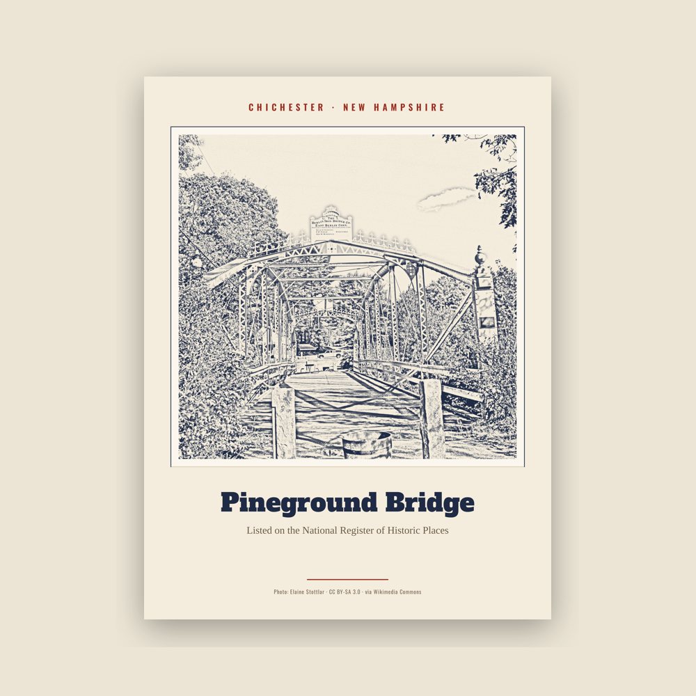 Chichester Pineground Bridge Landmark Print