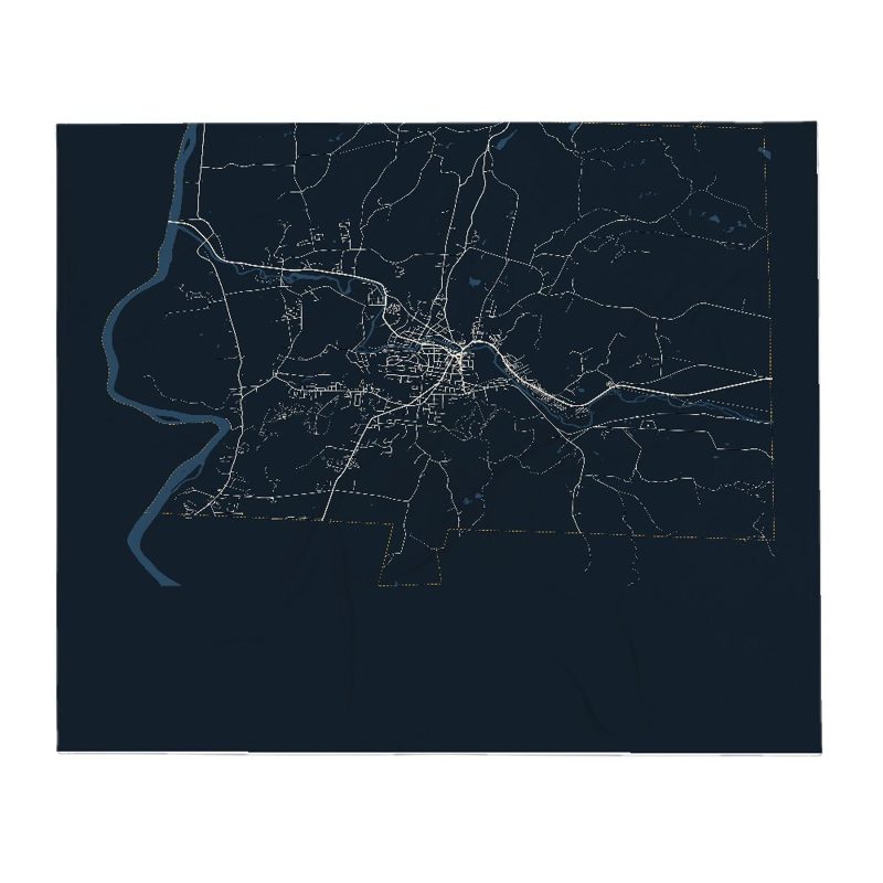 Claremont Street Map Throw Blanket