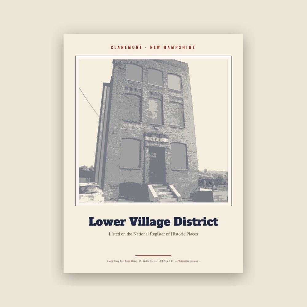 Claremont Lower Village District Landmark Print
