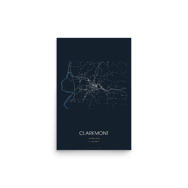 Claremont Street Map Poster · Midnight