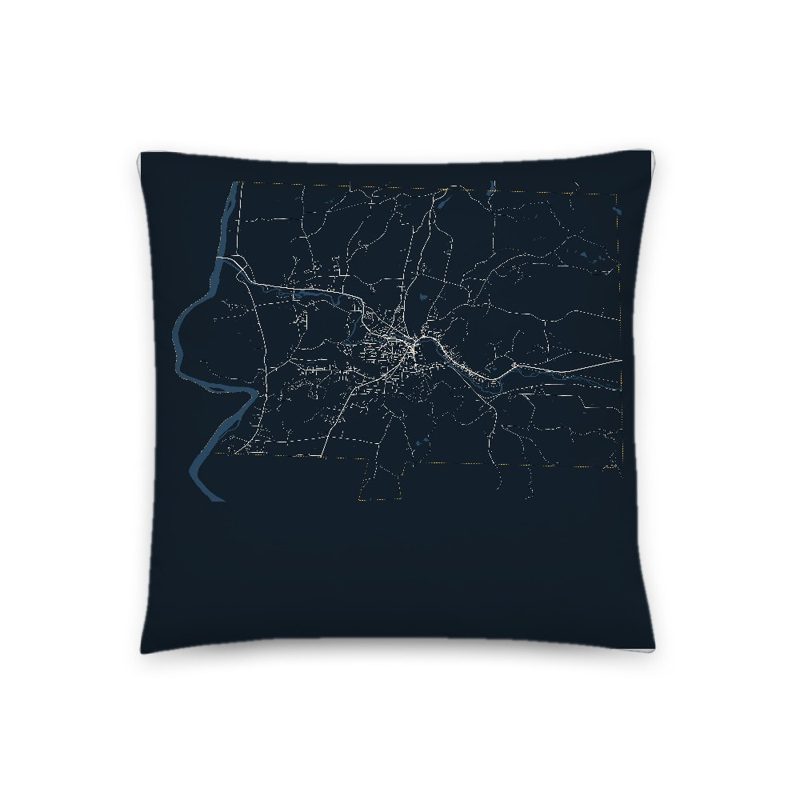 Claremont Map Throw Pillow