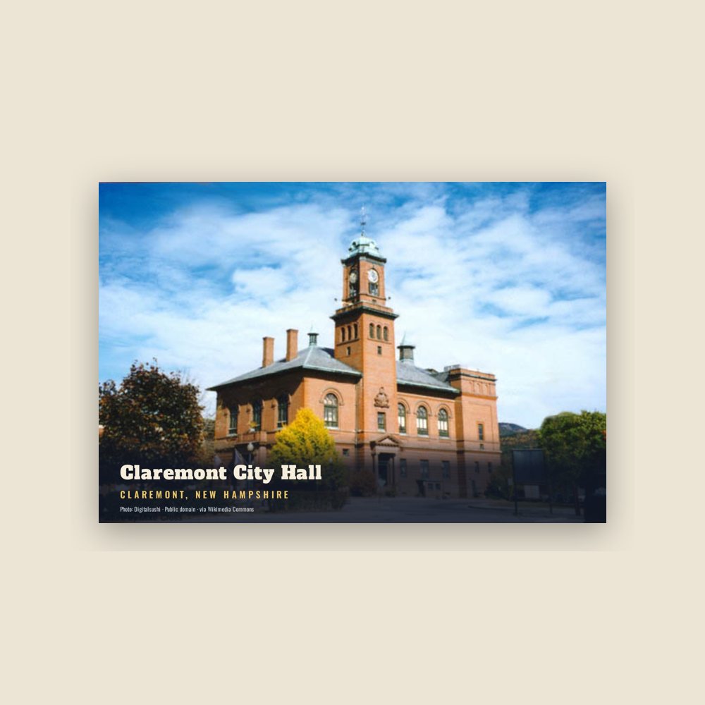 Claremont Claremont City Hall Postcard