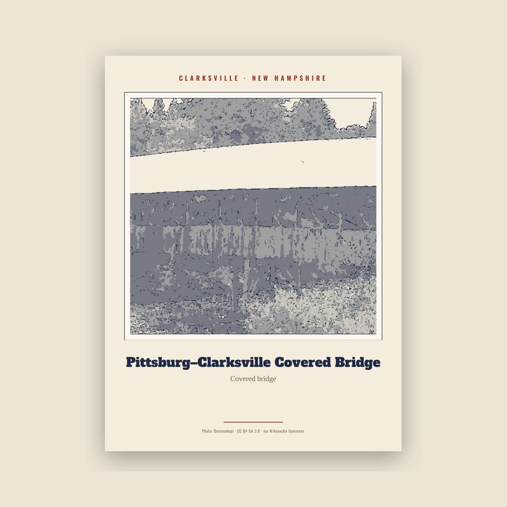 Clarksville Pittsburg–Clarksville Covered Bridge Landmark Print
