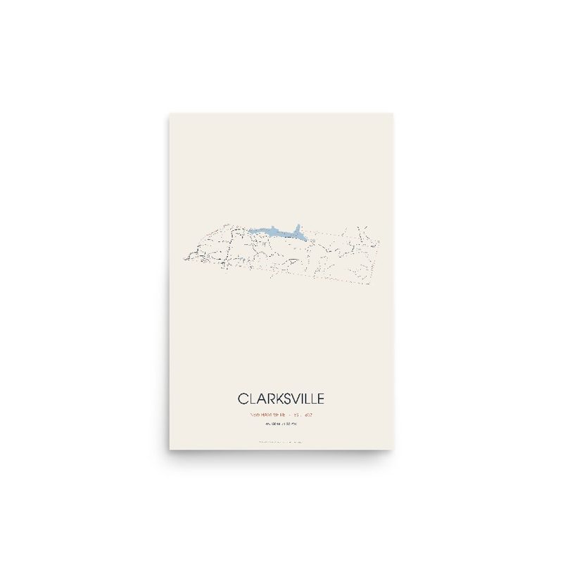Clarksville Street Map Poster · Linen