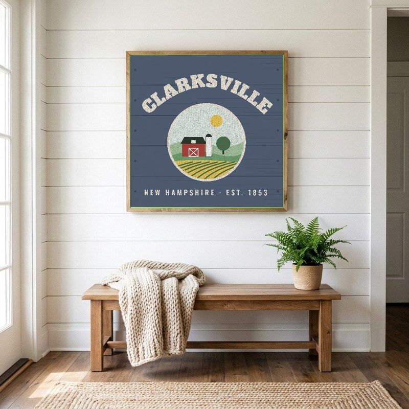 Clarksville Hometown Wood Sign