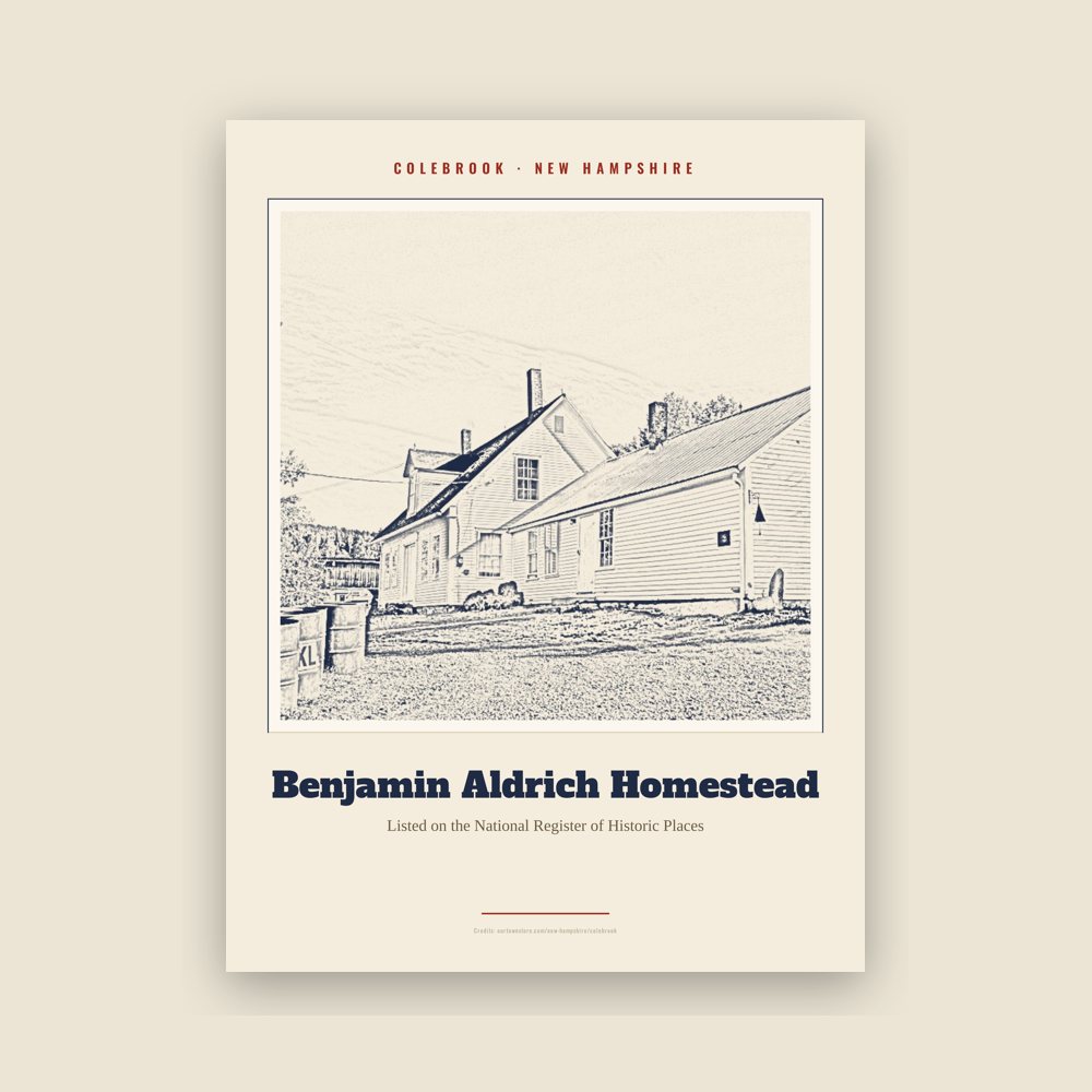 Colebrook Benjamin Aldrich Homestead Landmark Print