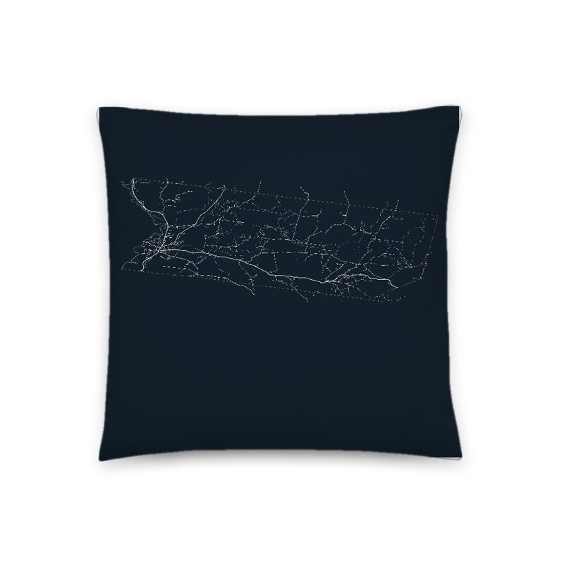 Colebrook Map Throw Pillow
