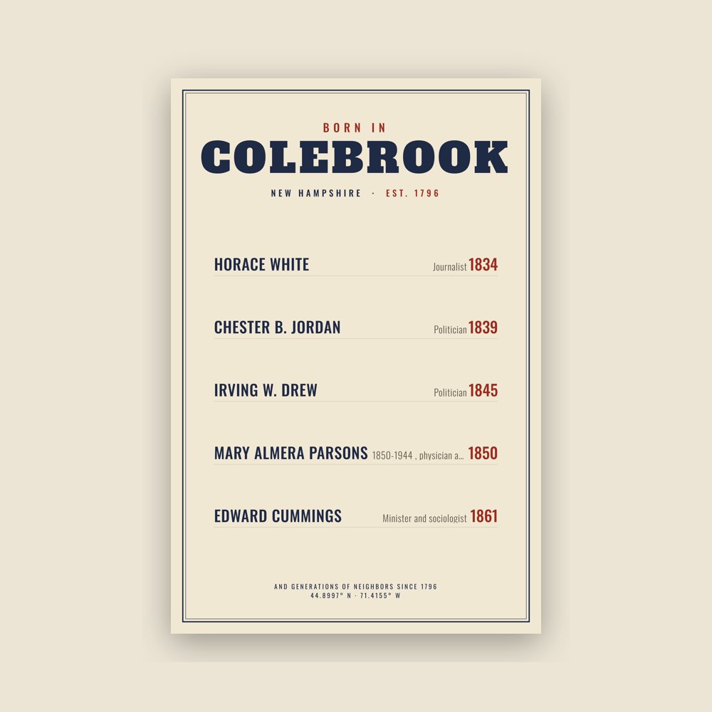 Colebrook “Born In” Poster