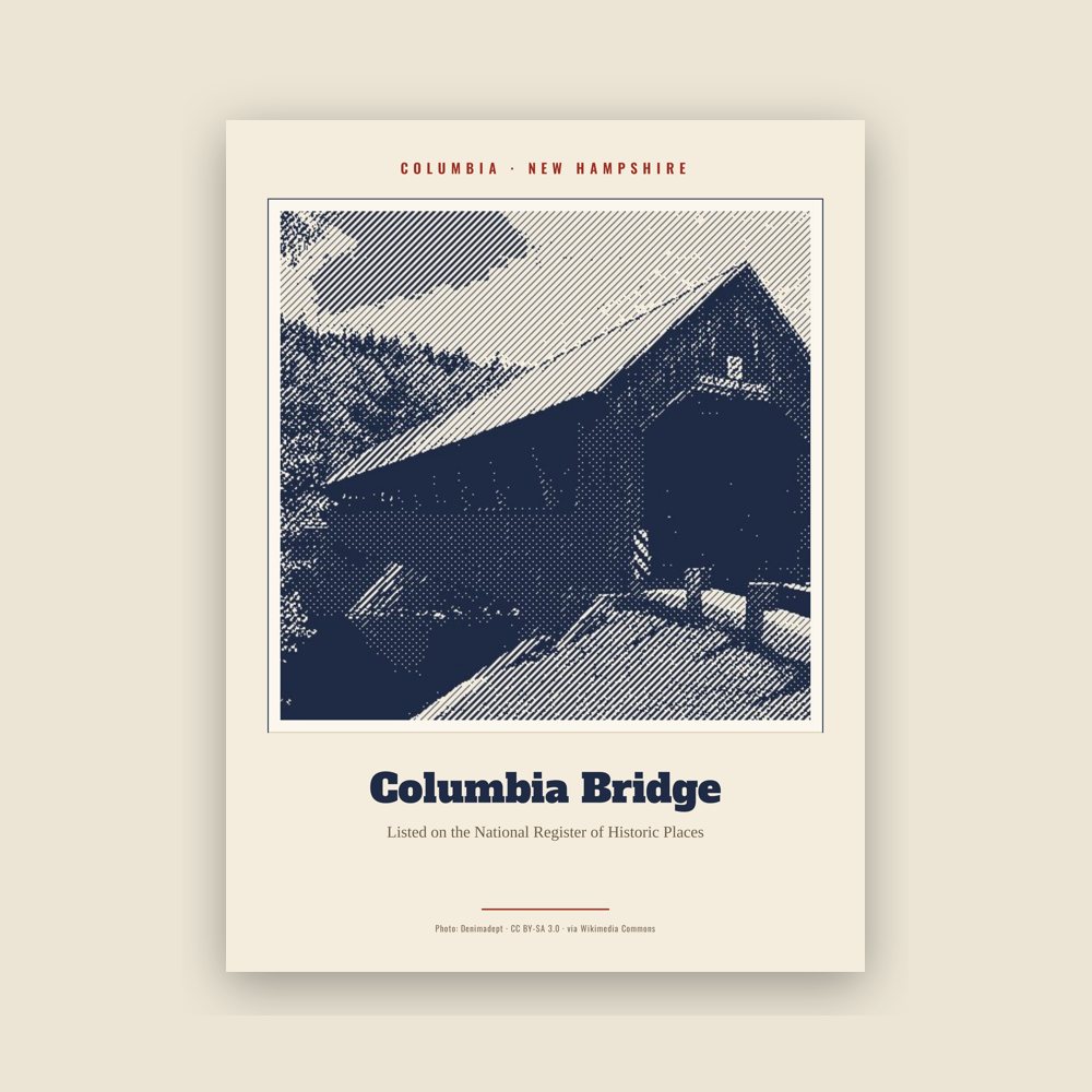 Columbia Columbia Bridge Landmark Print
