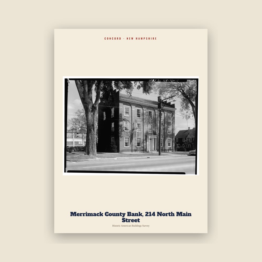 Concord Merrimack County Bank, 214 North Main Street Archive Print