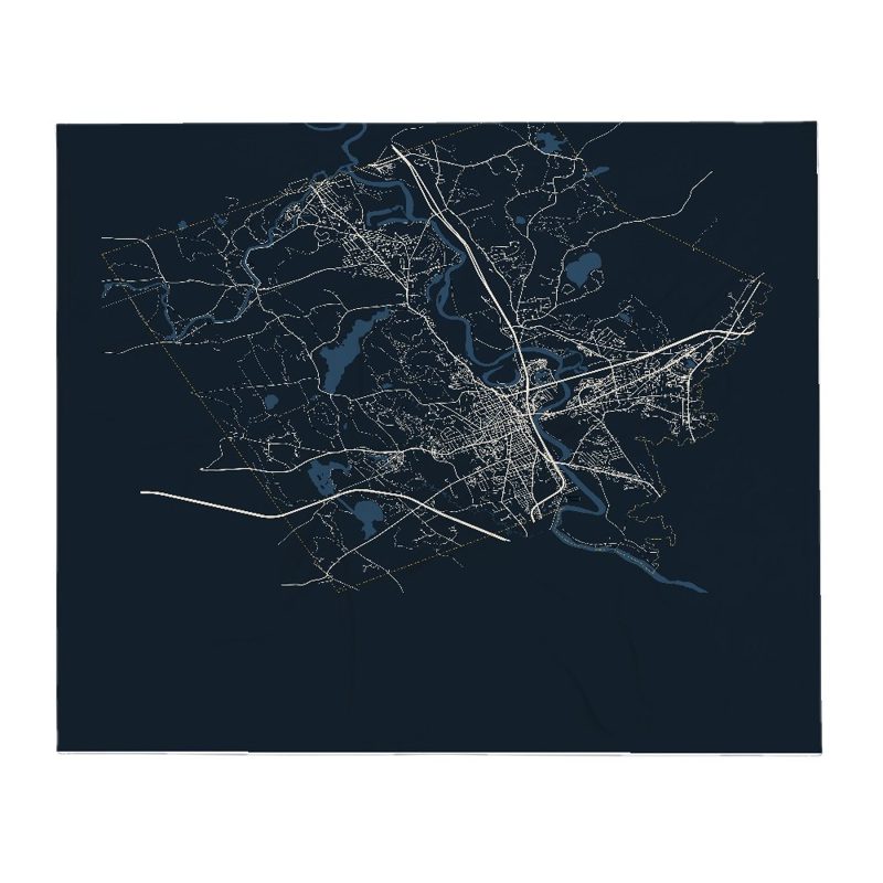 Concord Street Map Throw Blanket