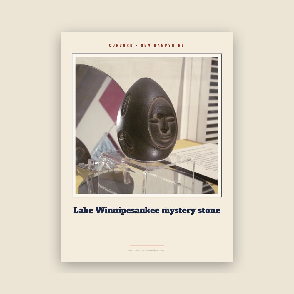 Concord Lake Winnipesaukee mystery stone Landmark Print