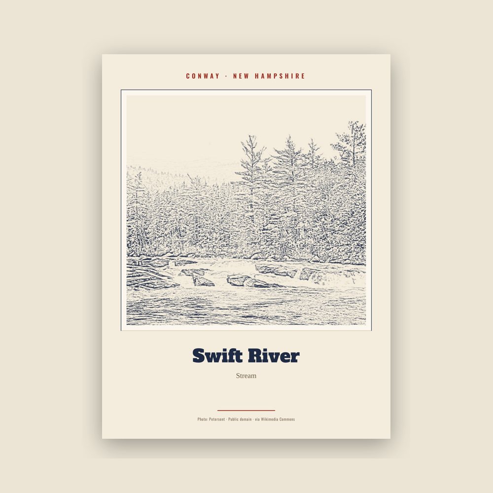 Conway Swift River Landmark Print