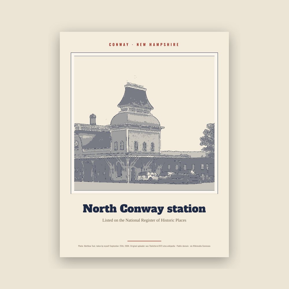 Conway North Conway station Landmark Print
