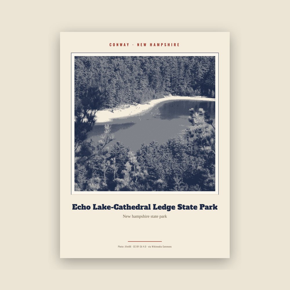 Conway Echo Lake-Cathedral Ledge State Park Landmark Print