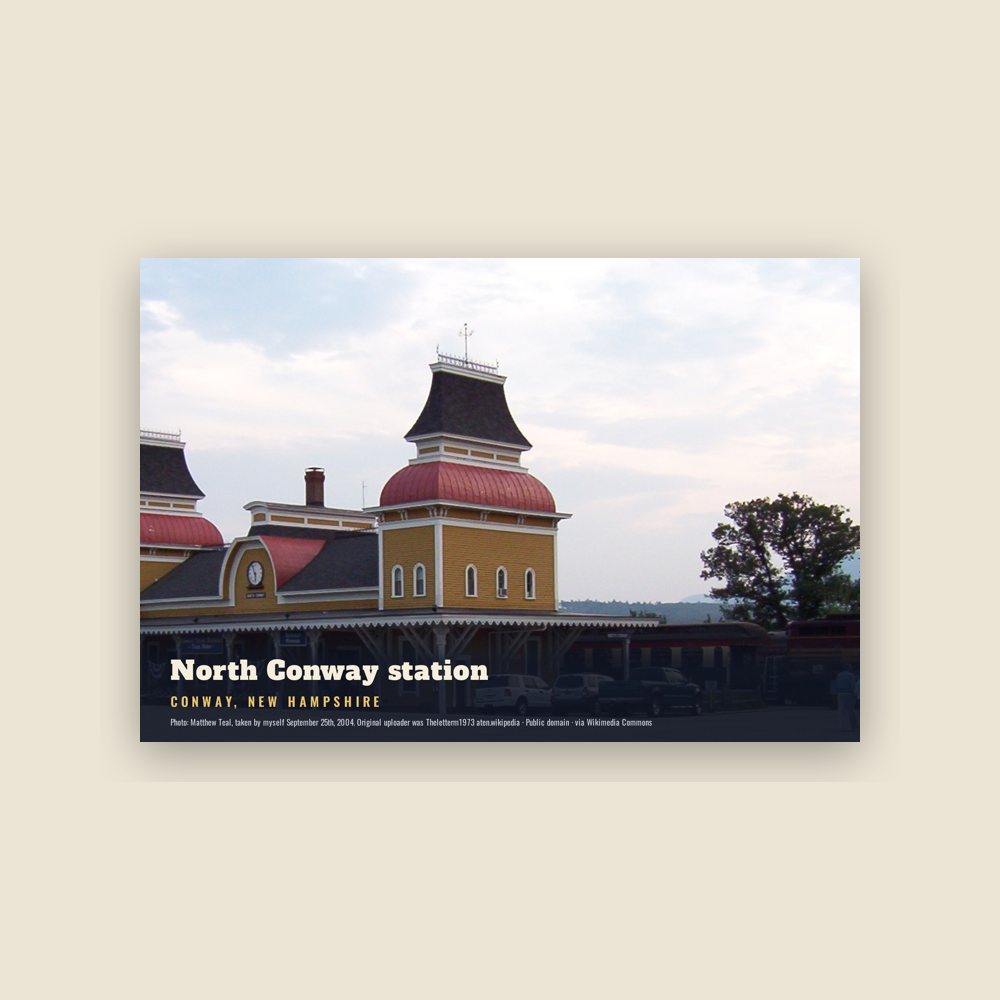 Conway North Conway station Postcard
