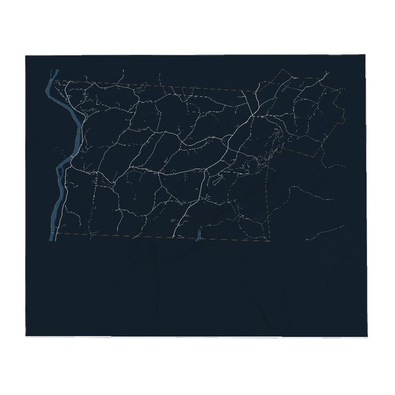 Cornish Street Map Throw Blanket