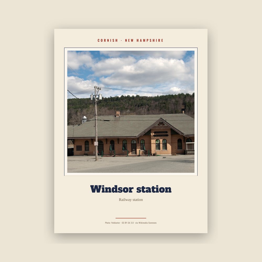Cornish Windsor station Landmark Print
