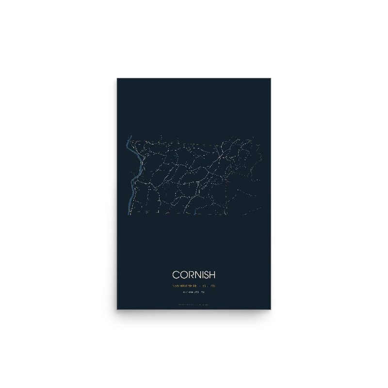 Cornish Street Map Poster · Midnight