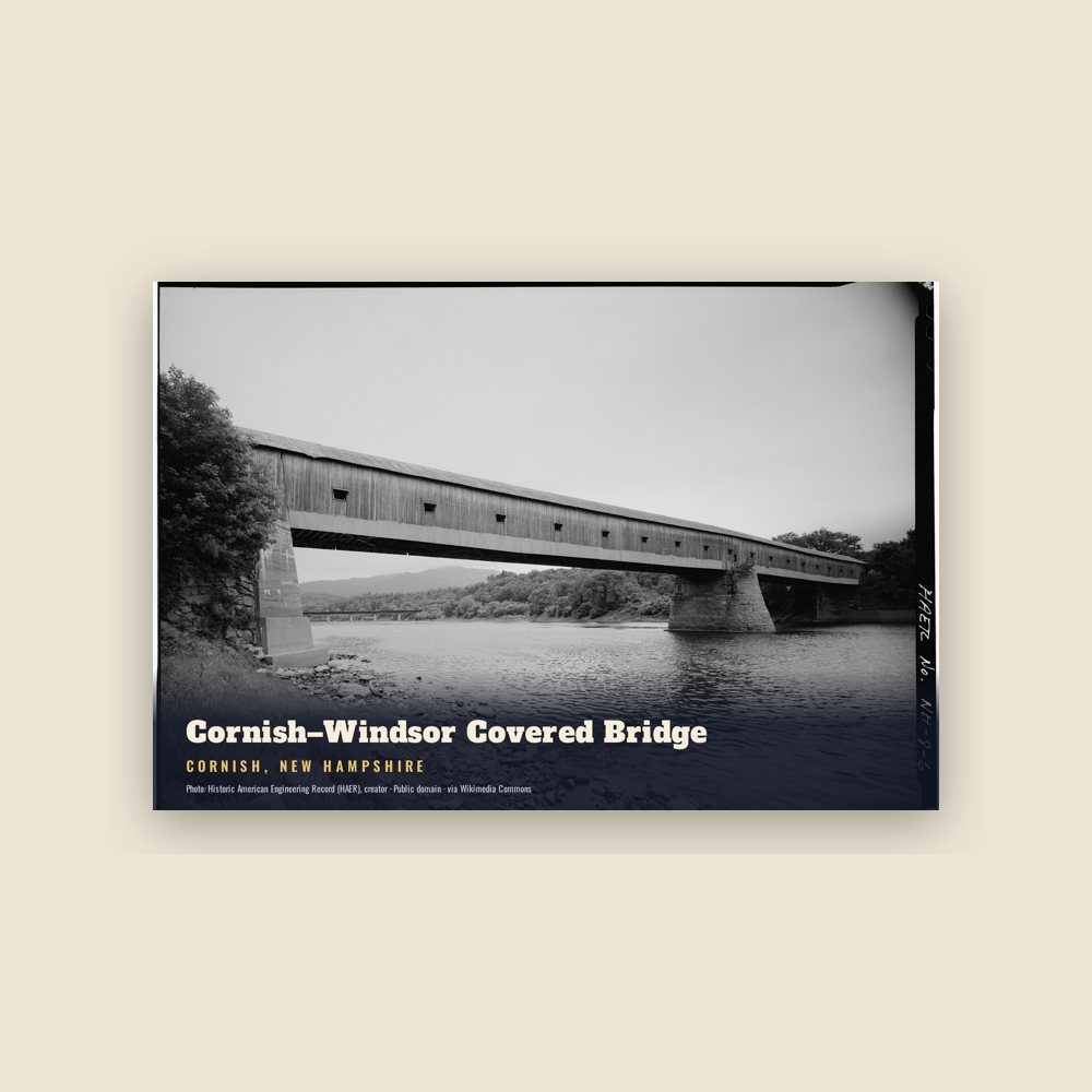 Cornish Cornish–Windsor Covered Bridge Postcard