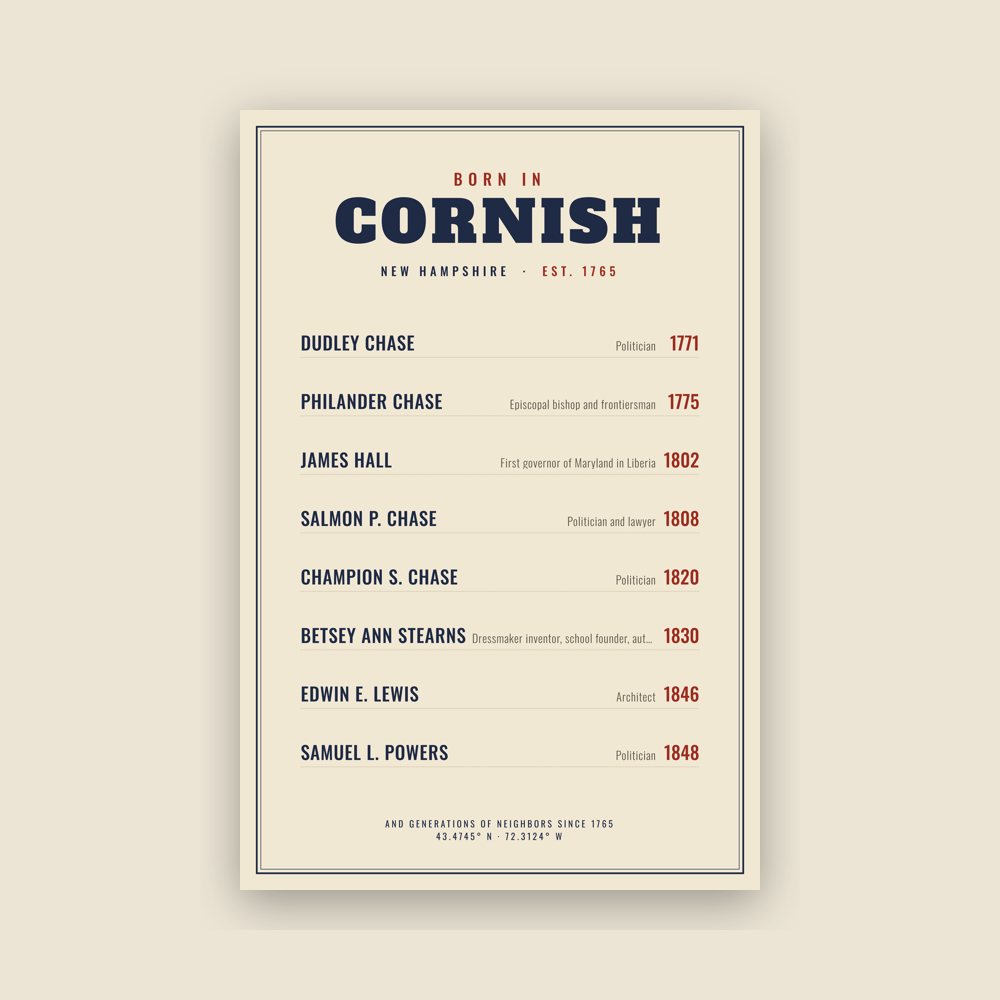 Cornish “Born In” Poster