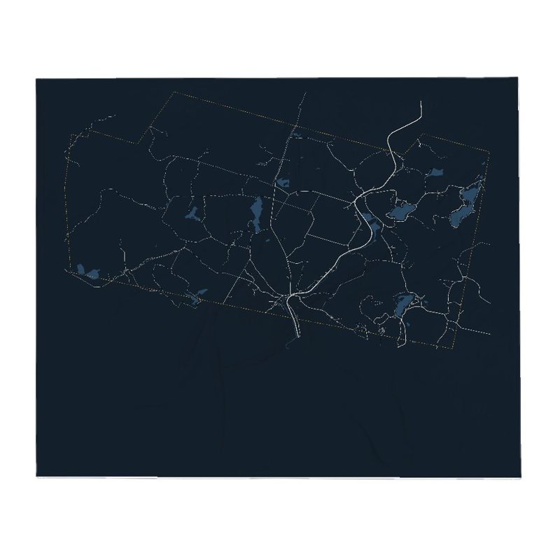 Croydon Street Map Throw Blanket