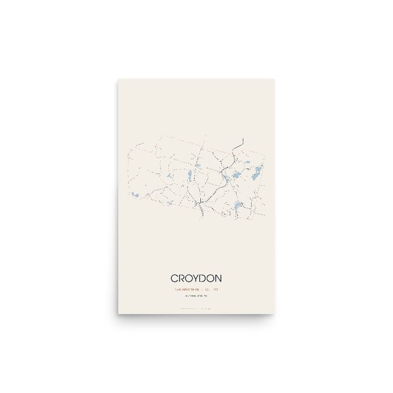 Croydon Street Map Poster · Linen
