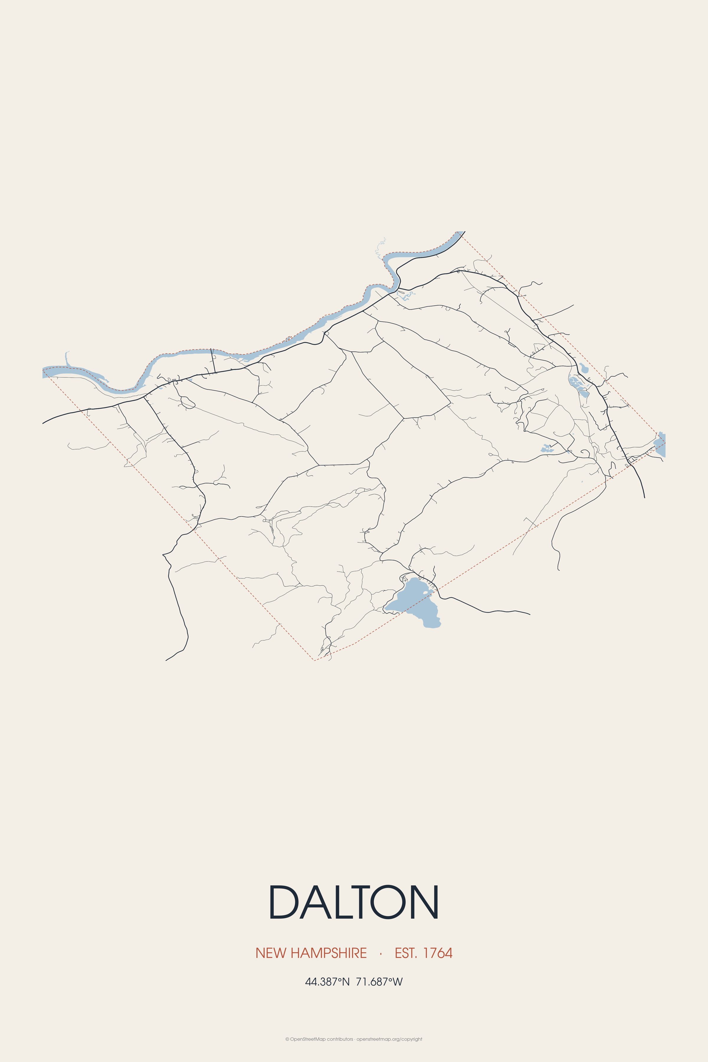 Street map of Dalton, New Hampshire