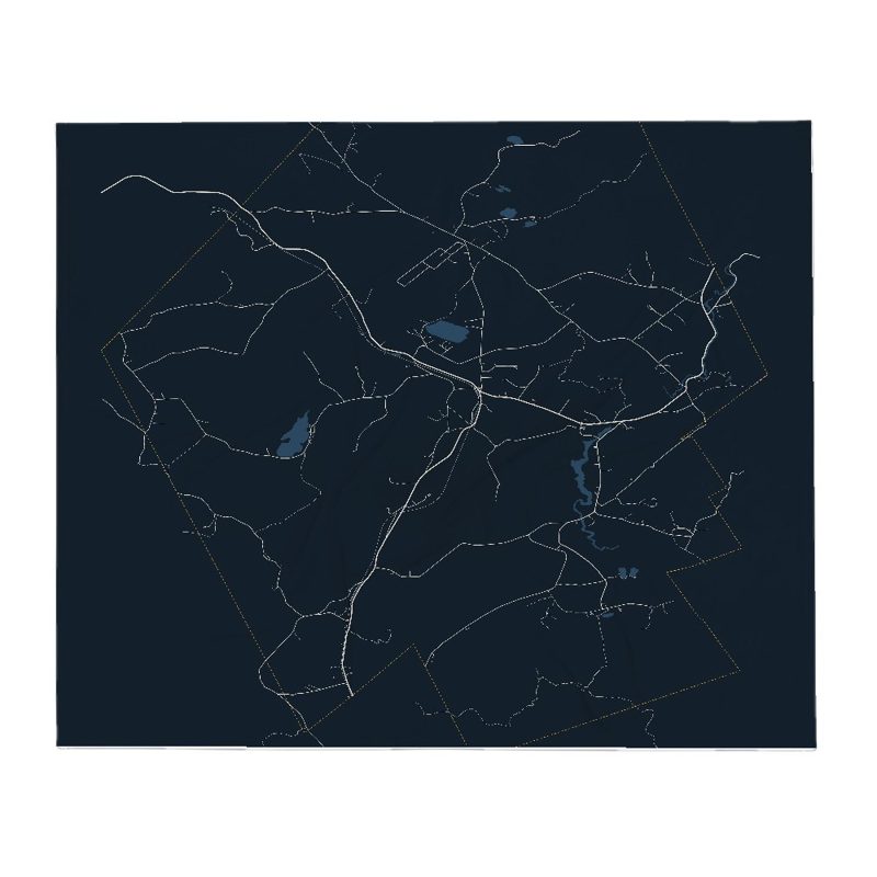 Danbury Street Map Throw Blanket