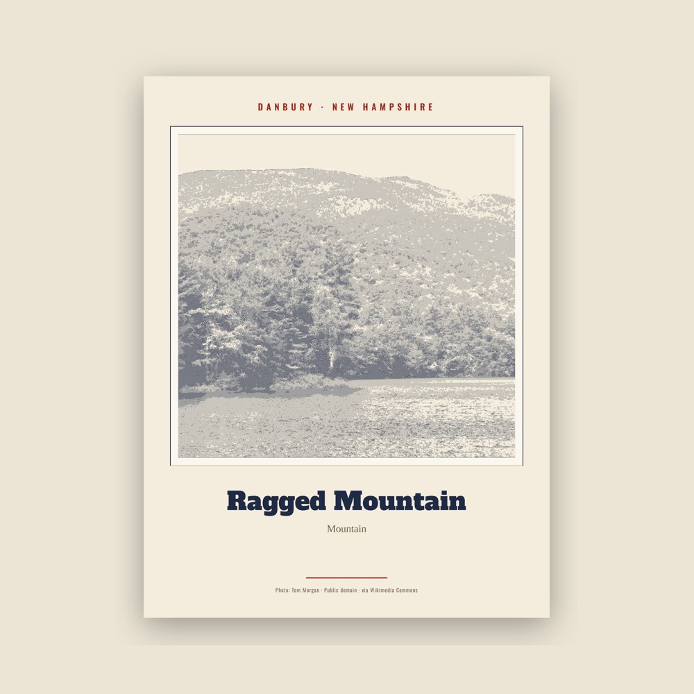 Danbury Ragged Mountain Landmark Print