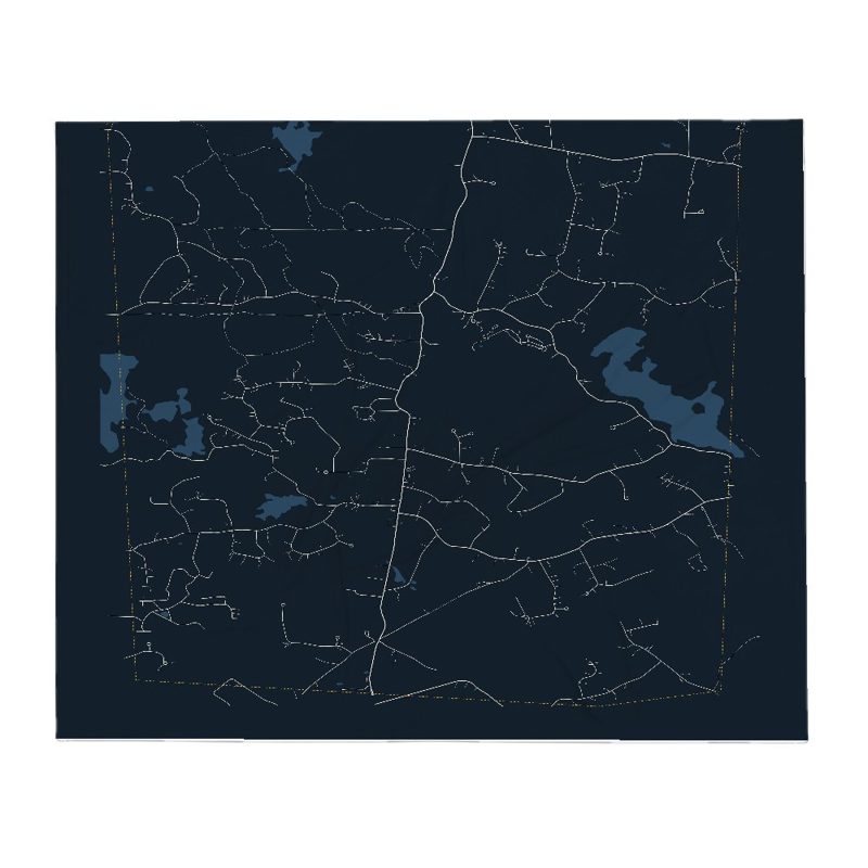 Danville Street Map Throw Blanket