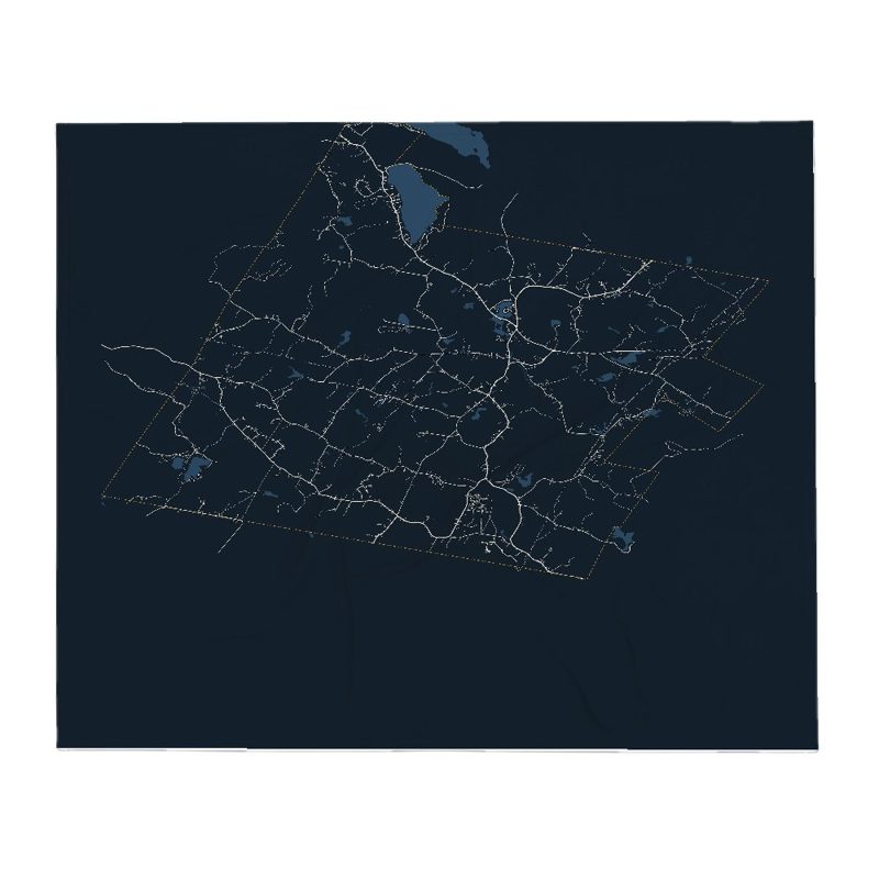 Deerfield Street Map Throw Blanket
