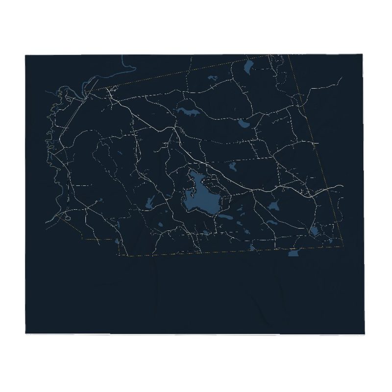 Deering Street Map Throw Blanket