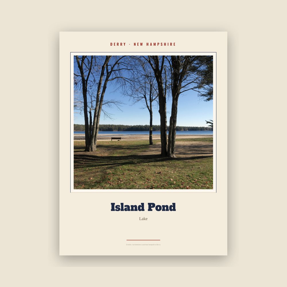 Derry Island Pond Landmark Print